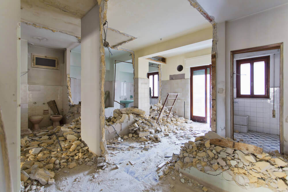 Interior demolition of a building