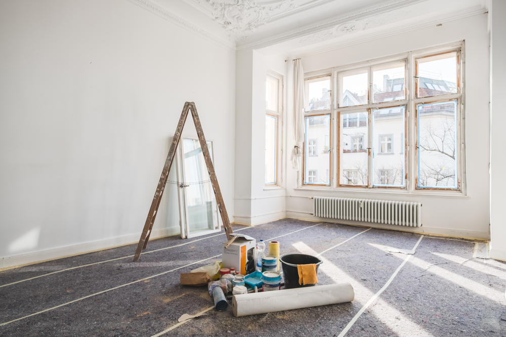 room in an old building during restoration